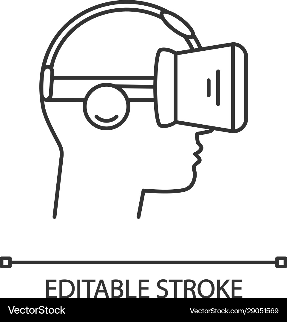 Vr player side view linear icon Vr player side view linear icon vector image