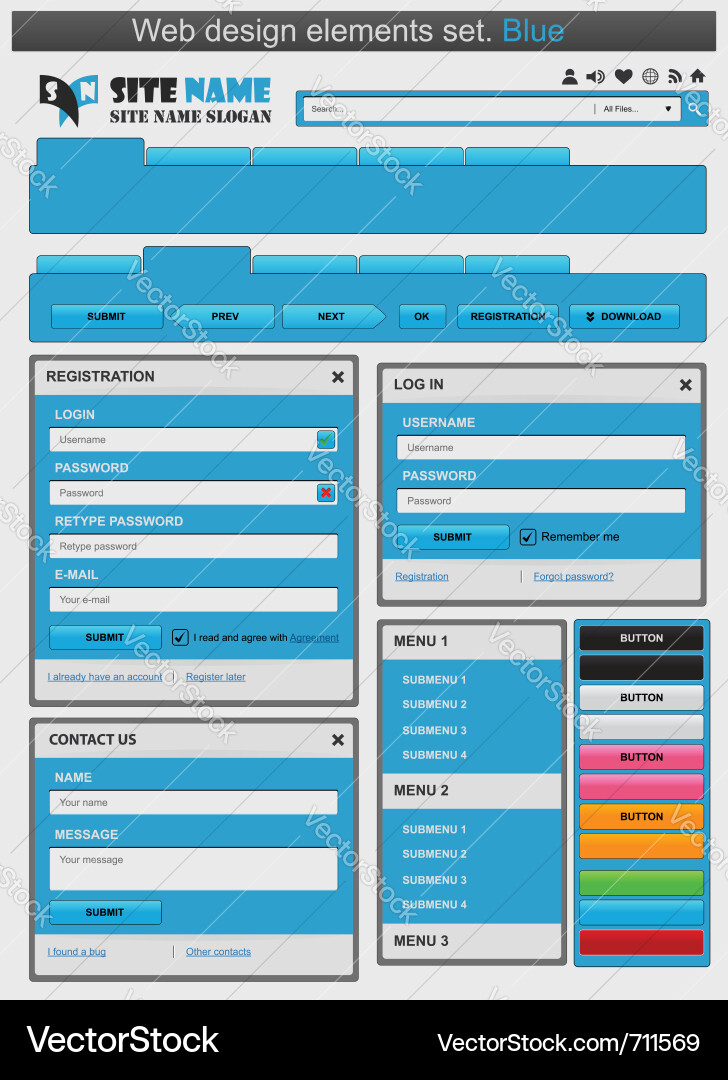 Web design elements Vector Image