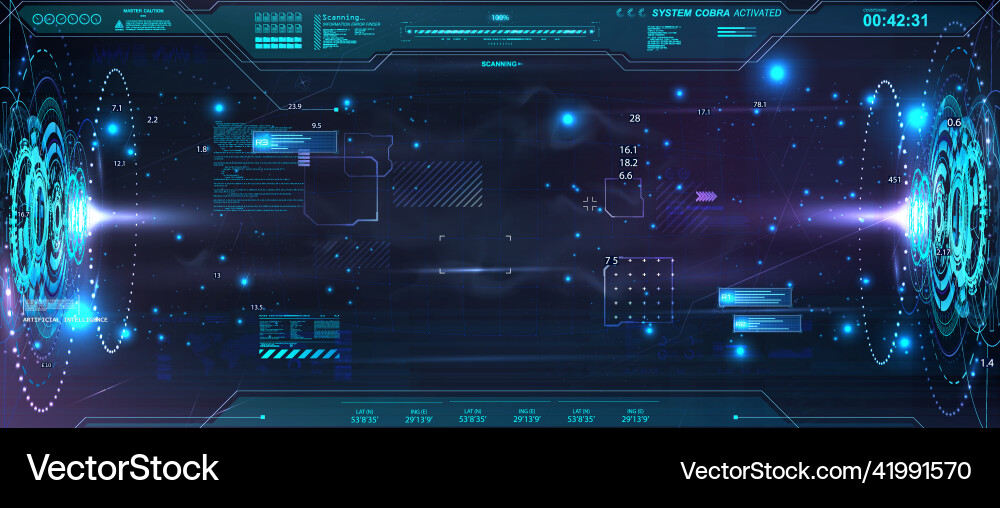 Abstract Cyberpunk Hologram Interface vector image
