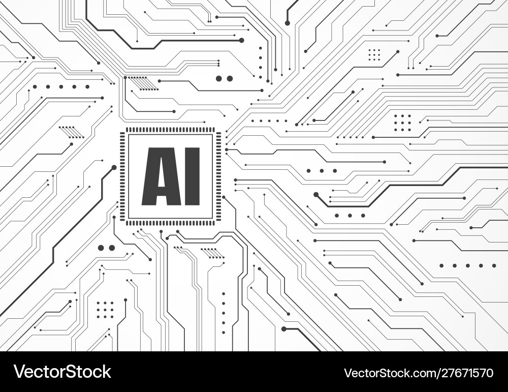 Artificial Intelligence Circuit Board vector image