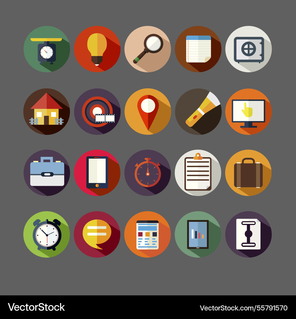 Assorted round icons Vector Image