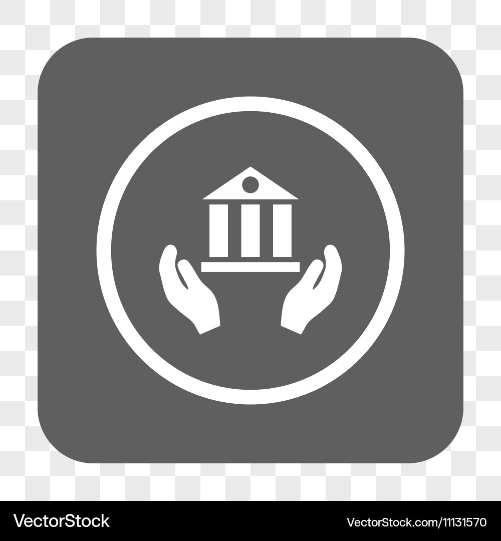 Bank service rounded square button Vector Image