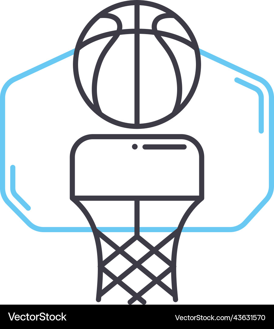 Basketball line icon outline symbol Basketball line icon outline symbol vector image