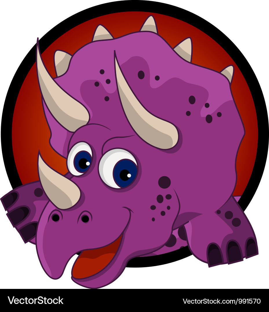Cartoon Dinosaur Head vektorbild