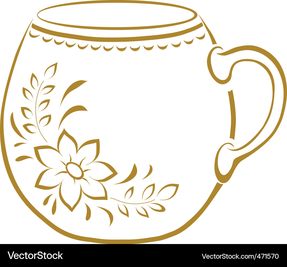 Cup with a pattern pictograph Vector Image