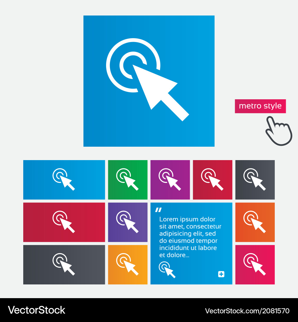 Cursor Pointer Icon - Metro Style vector image
