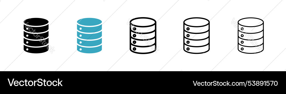 Database icon set Vector Image