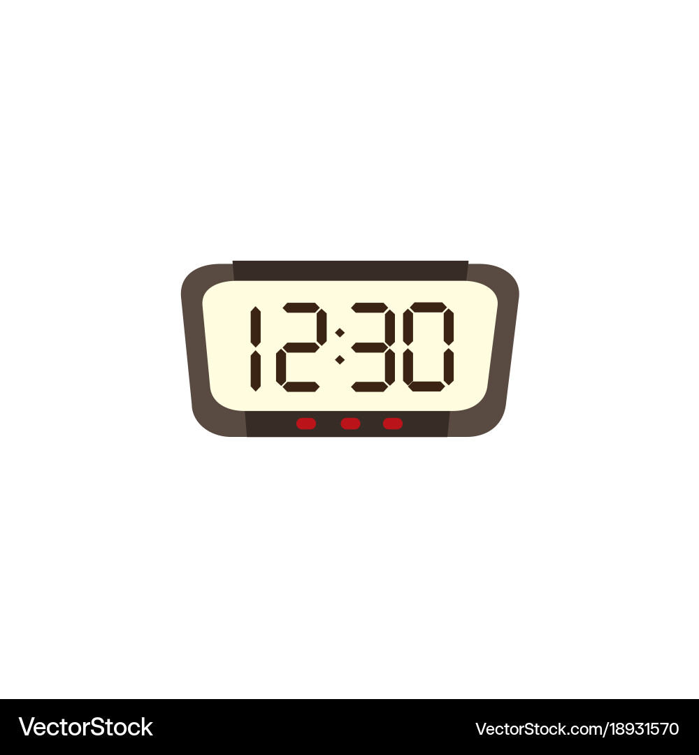 Digital alarm clock radio front view vector image