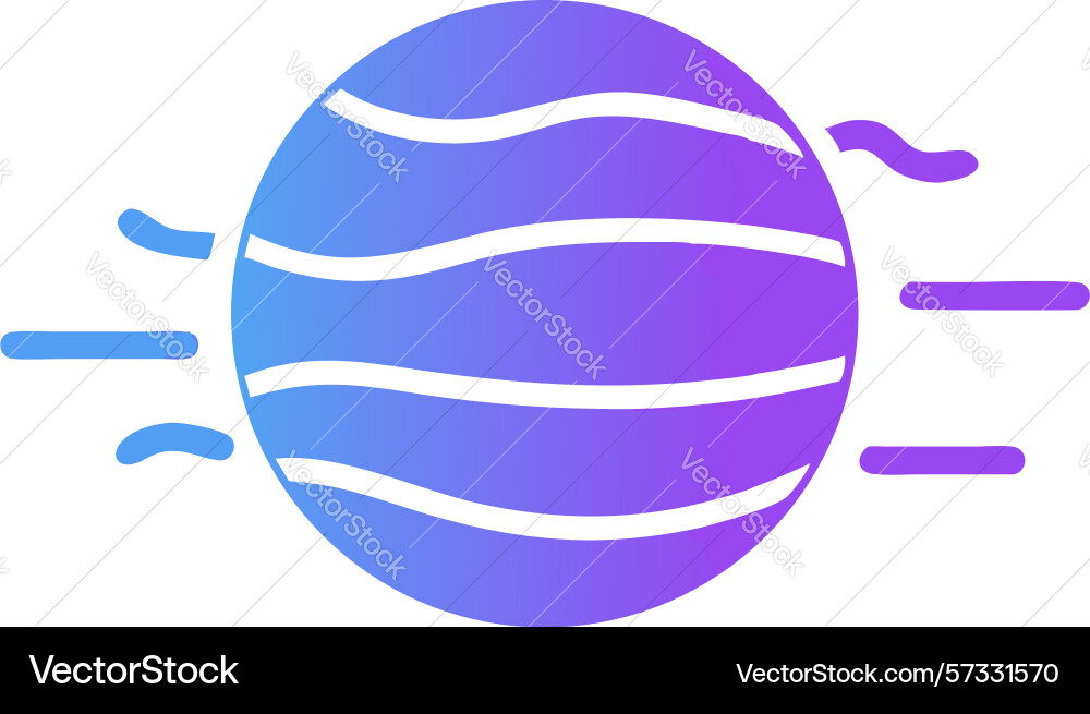 Dynamic striped ringed planet with motion lines vector image