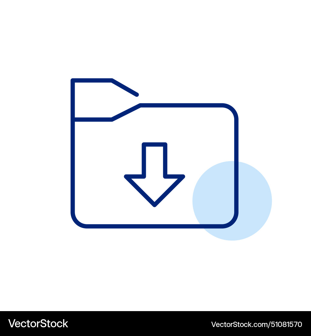 File folder with arrow pointing down downloading File folder with arrow pointing down downloading vector image
