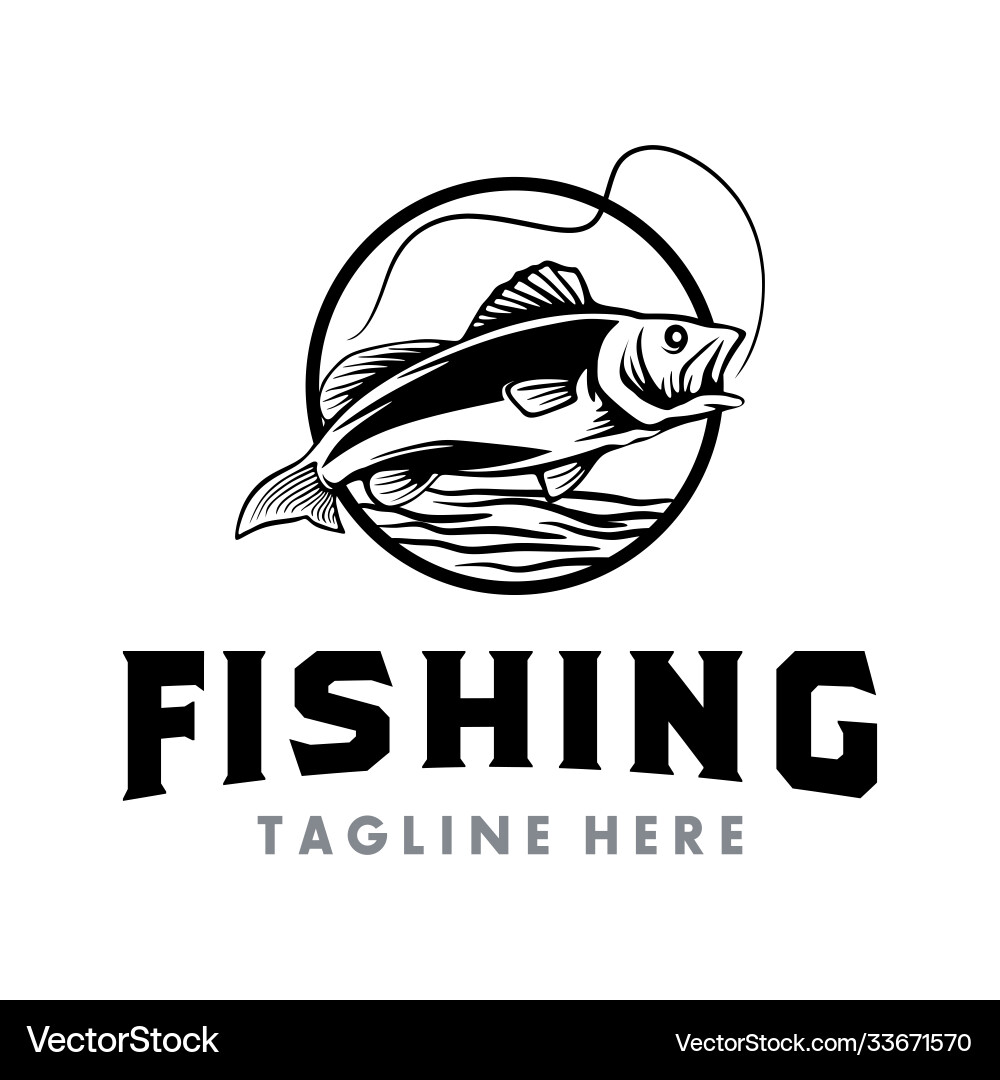 Fisch- und Fischlogo Design Fisch- und Fischlogo Design vektorbild