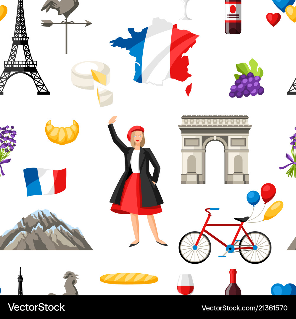 France seamless pattern France seamless pattern vector image