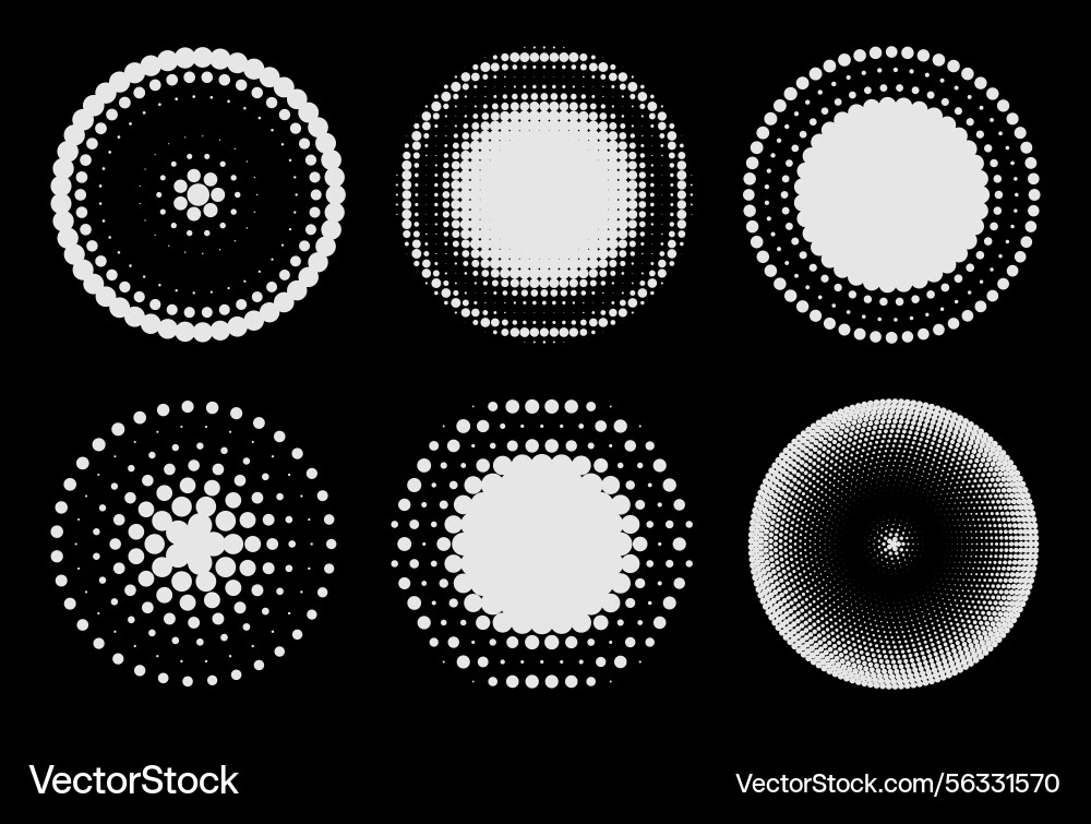 Halftone dots in circle form Vector Image