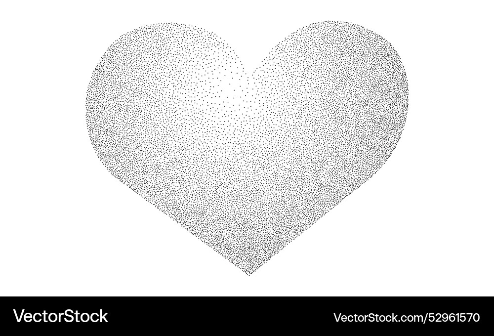Heart sphere grain dot effect monochrome random Vector Image