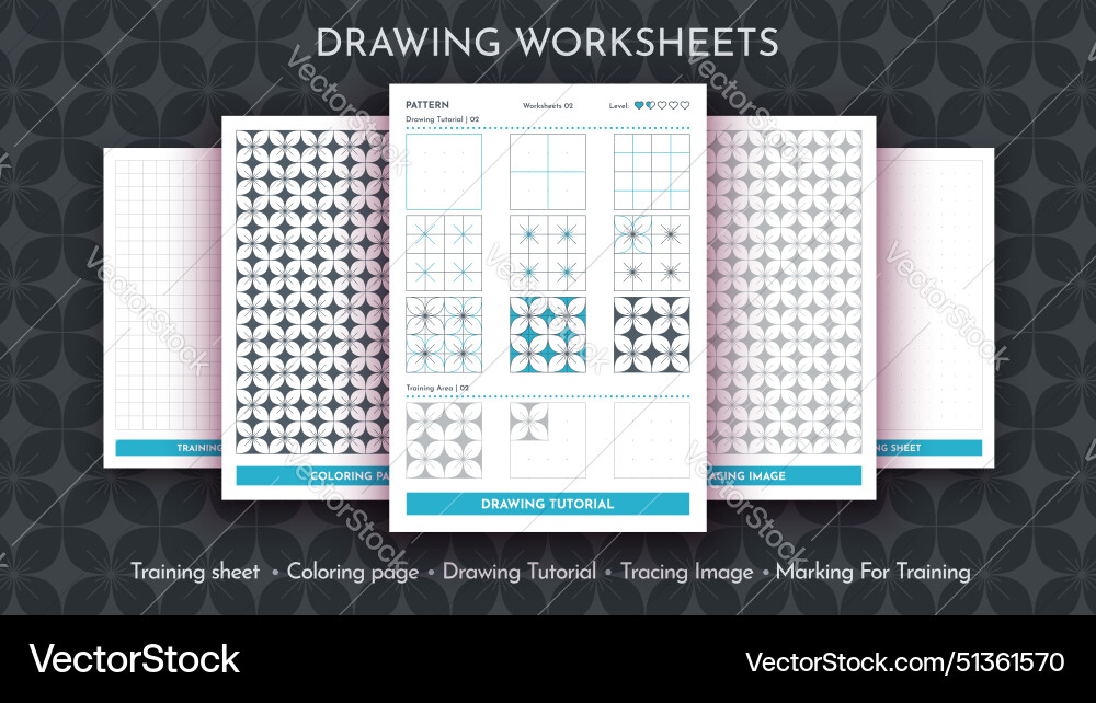 How to draw a pattern step by drawing vector image
