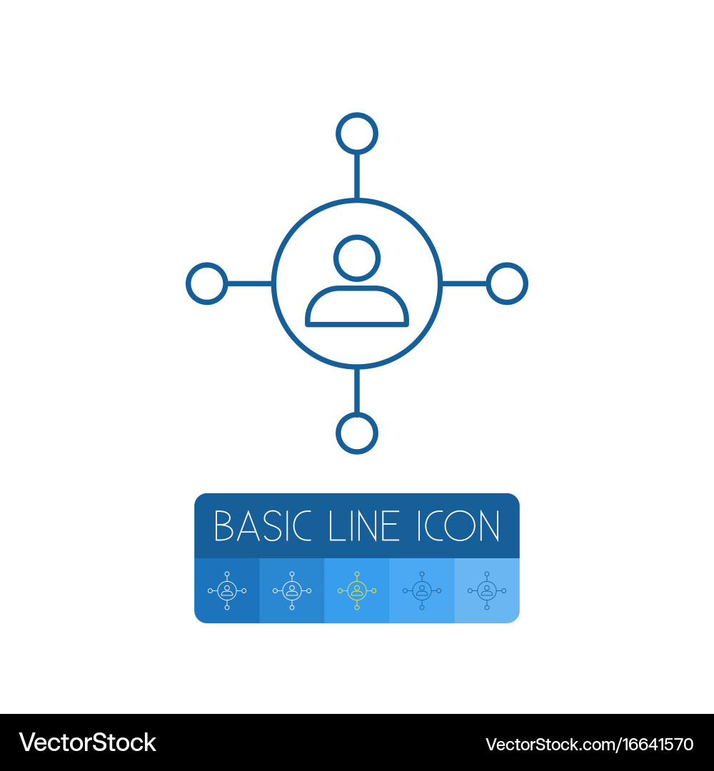 Isolated employee outline worker element vector image