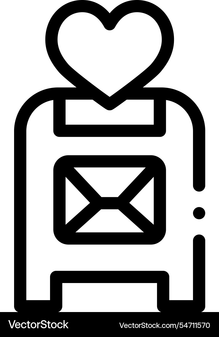 Mailbox icon thin linear style design isolated Mailbox icon thin linear style design isolated vector image