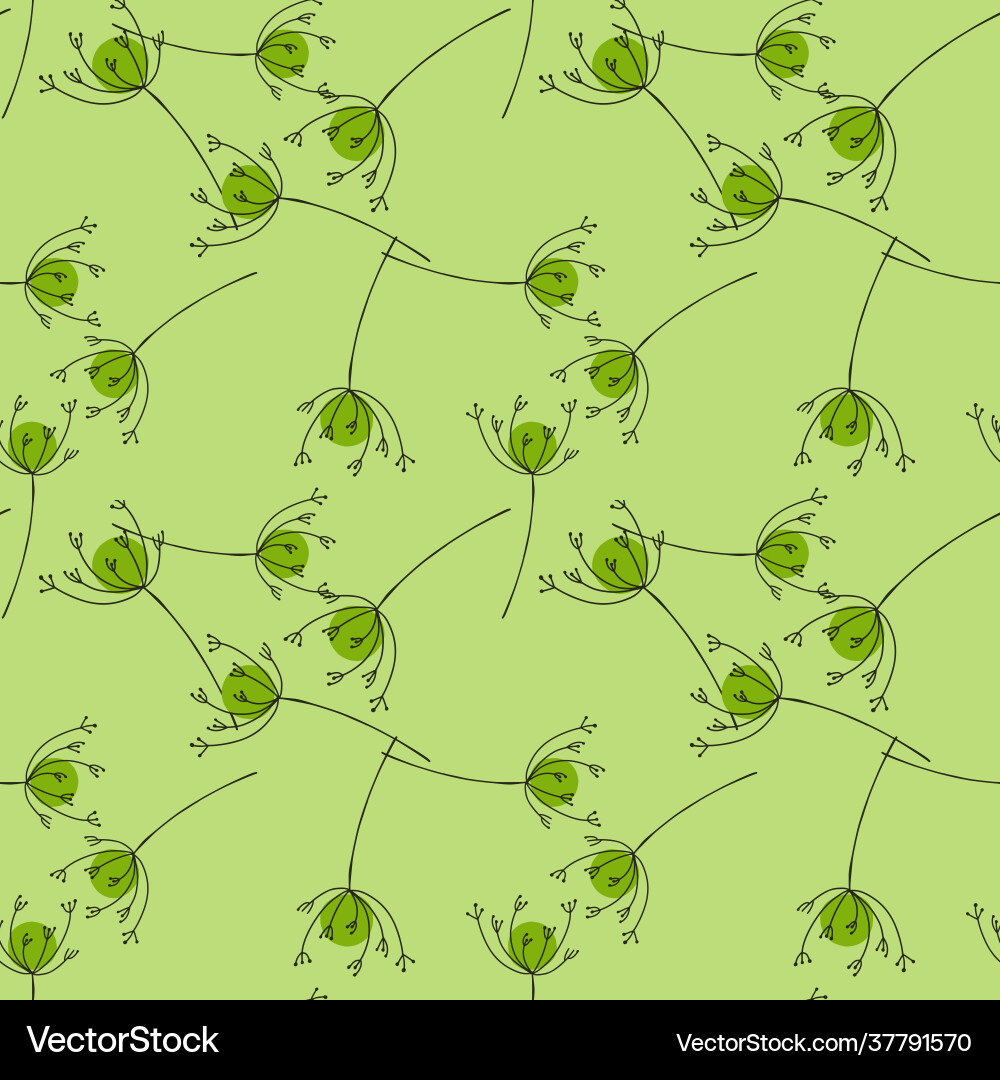 Meadow summer seamless pattern with green random Meadow summer seamless pattern with green random vector image