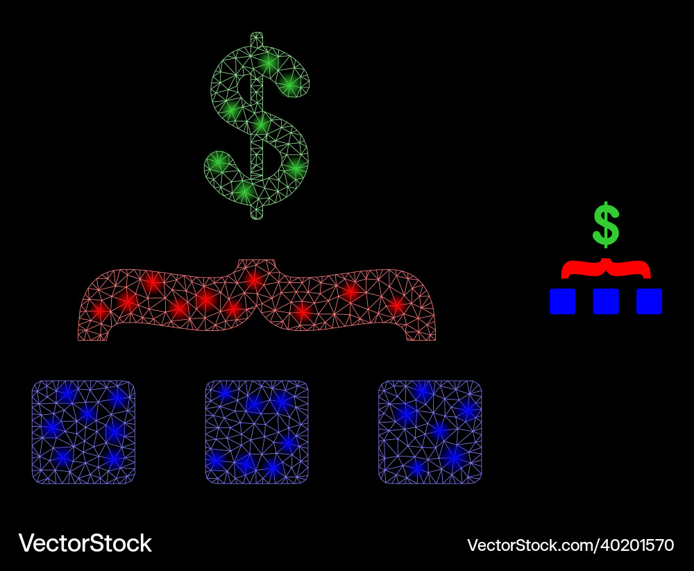 Mesh web dollar aggregation with magic wire Mesh web dollar aggregation with magic wire vector image