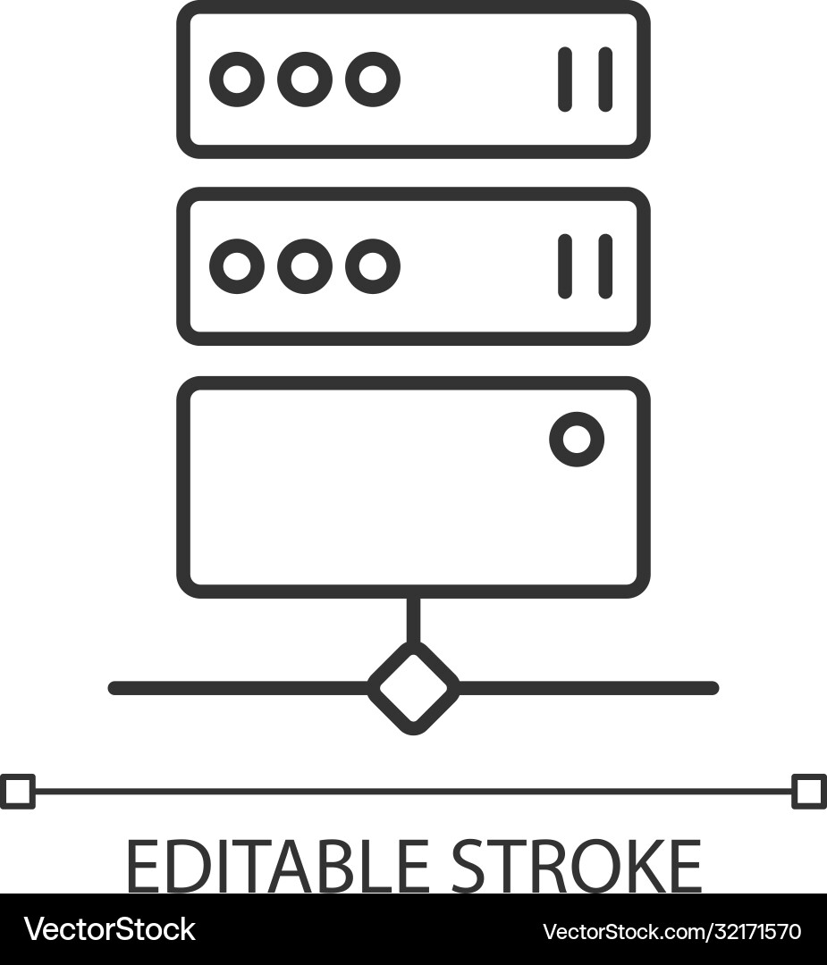 Proxy server linear icon Proxy server linear icon vector image