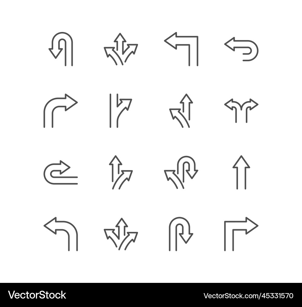 Set of direction and related icons vector image