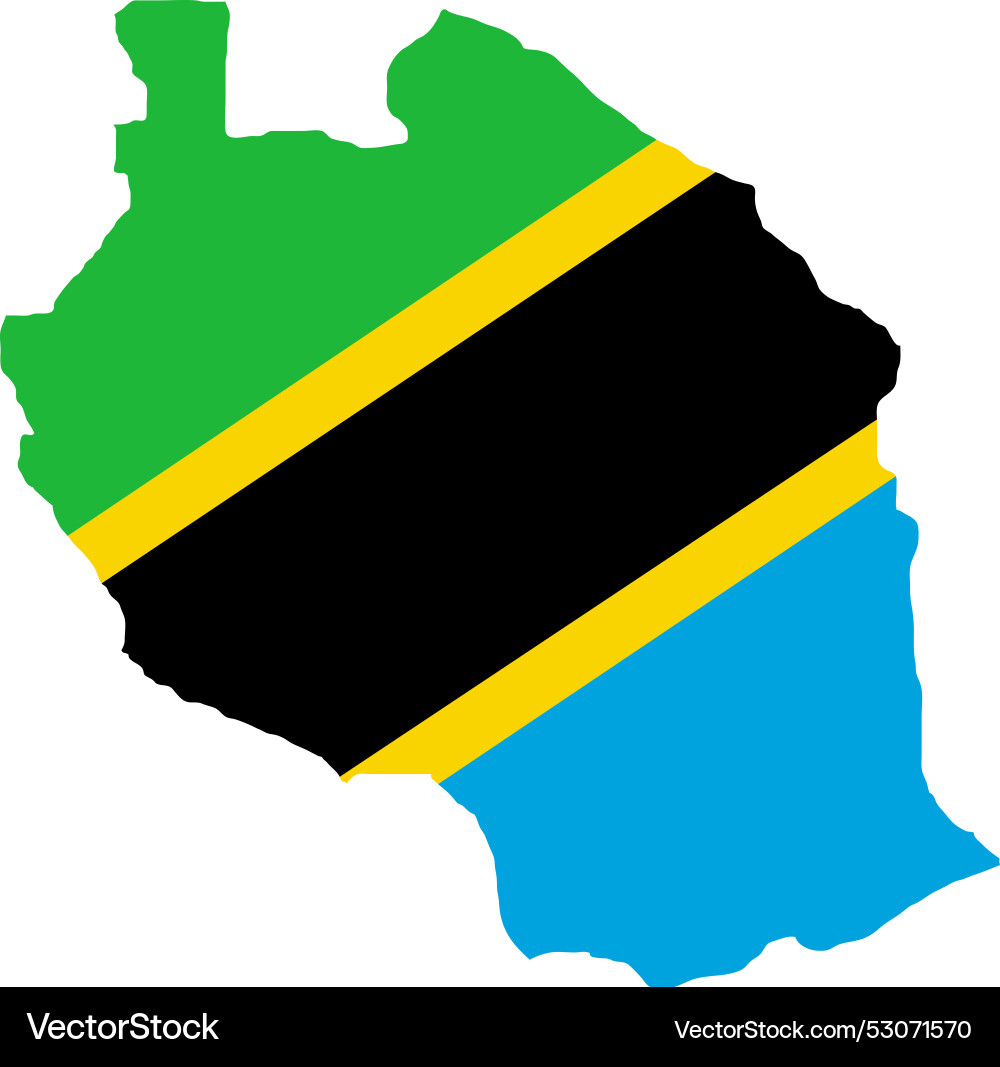 Tanzania flag in map Vector Image