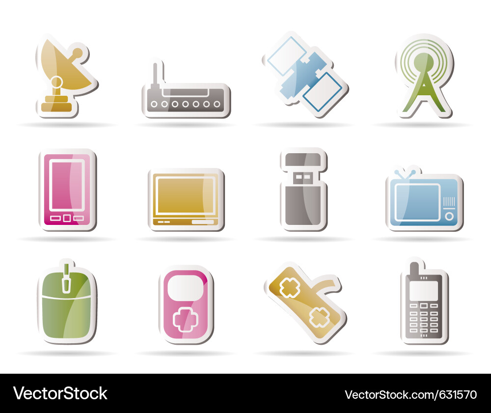 Technology and communications icons Vector Image