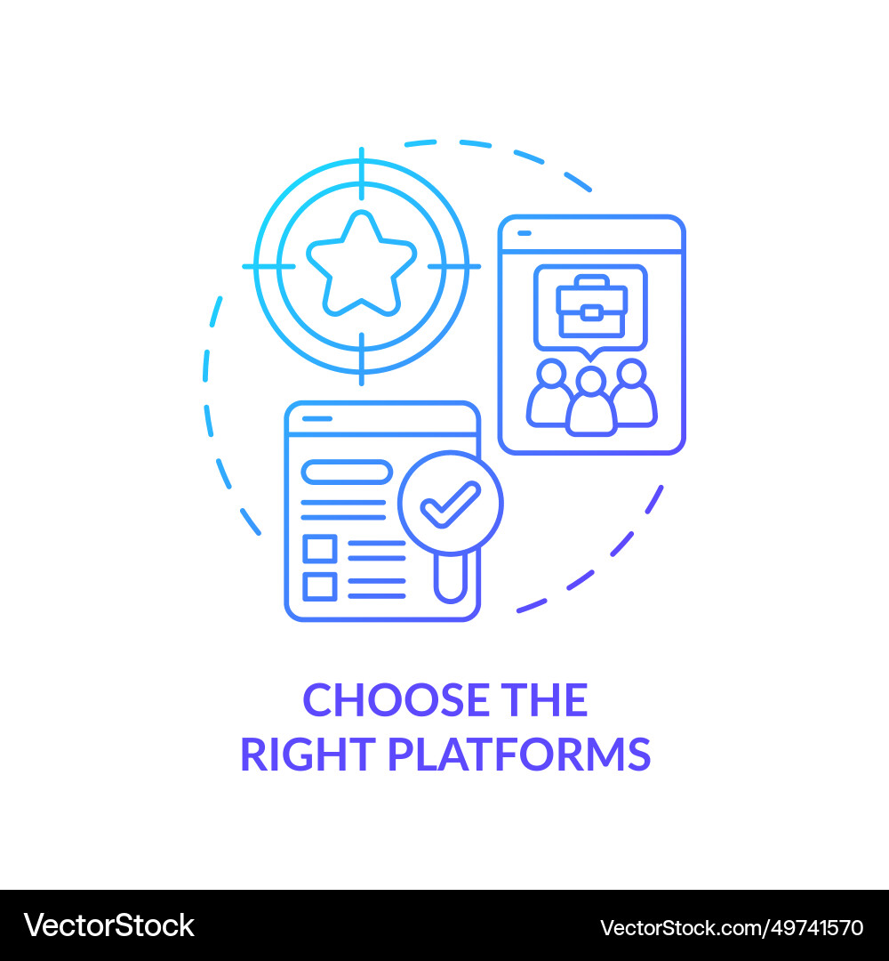 Thin line gradient choose the right platforms Thin line gradient choose the right platforms vector image