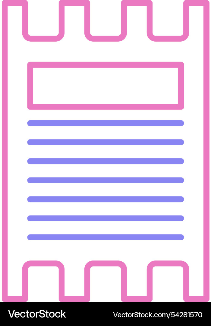 Ticket line two colour icon Vector Image