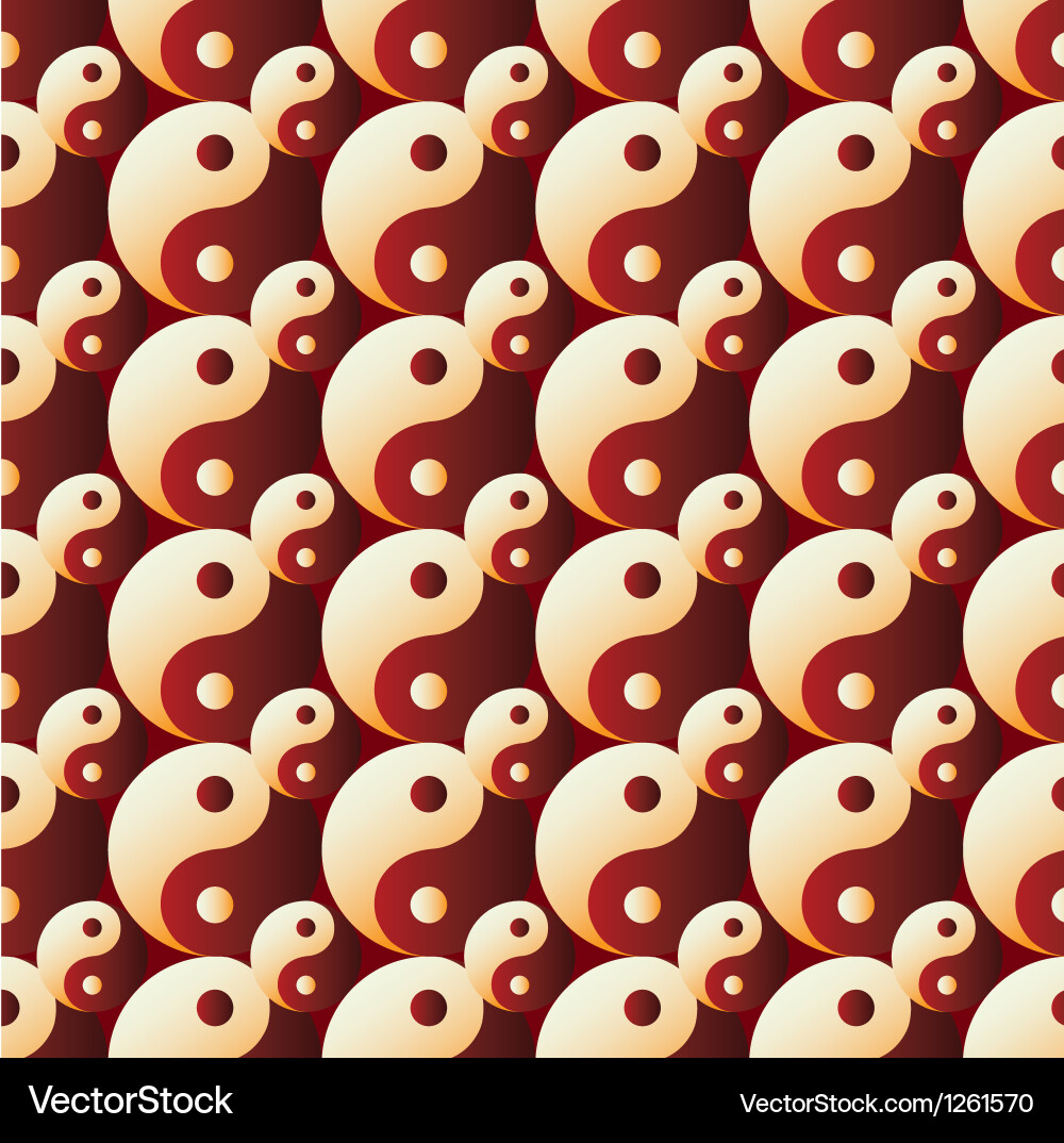Ying yang pattern on background vector image