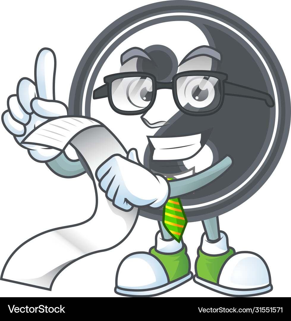 A funny cartoon character yin yang with menu Vector Image