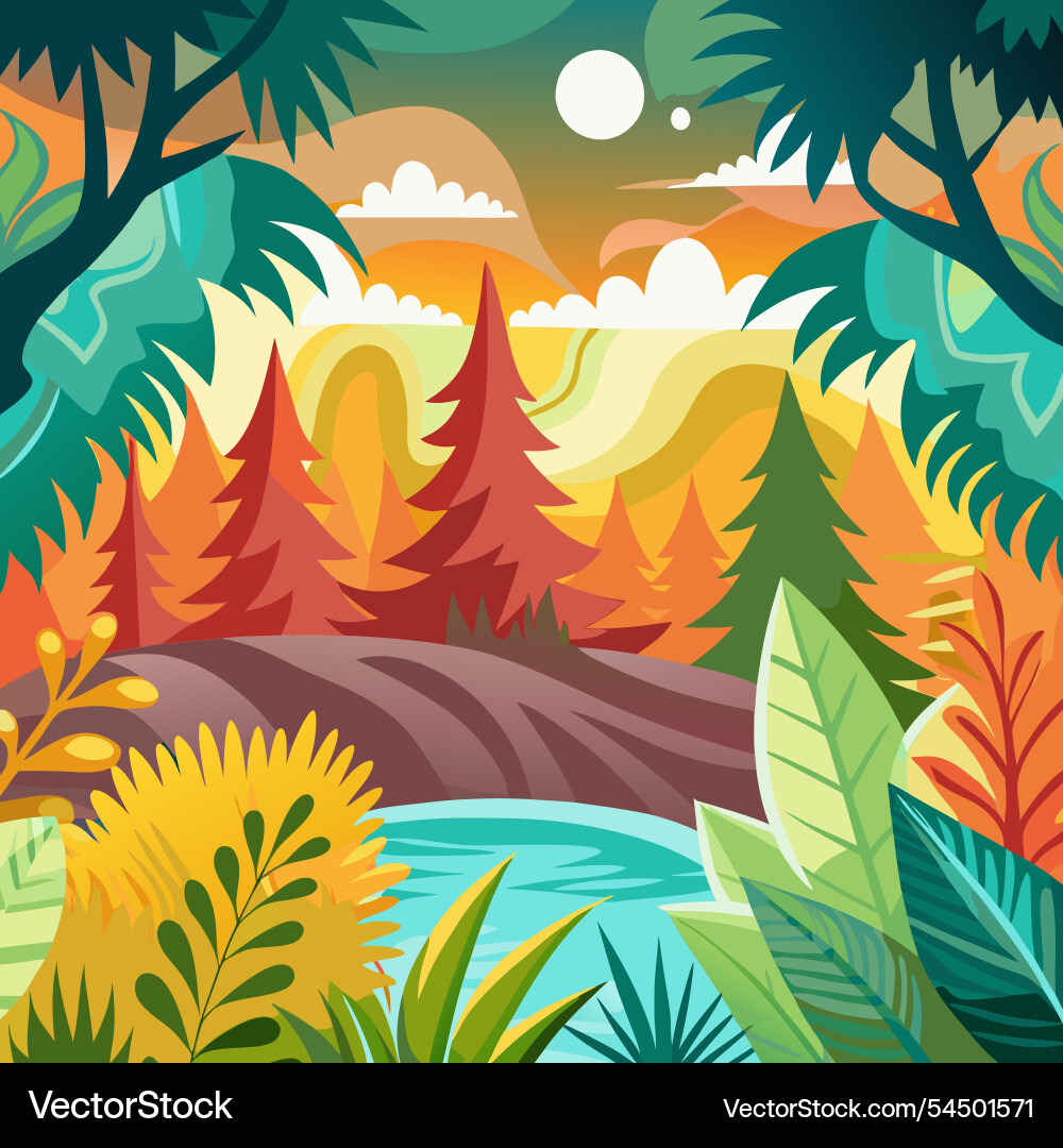 Abstract nature background with trees Abstract nature background with trees vector image