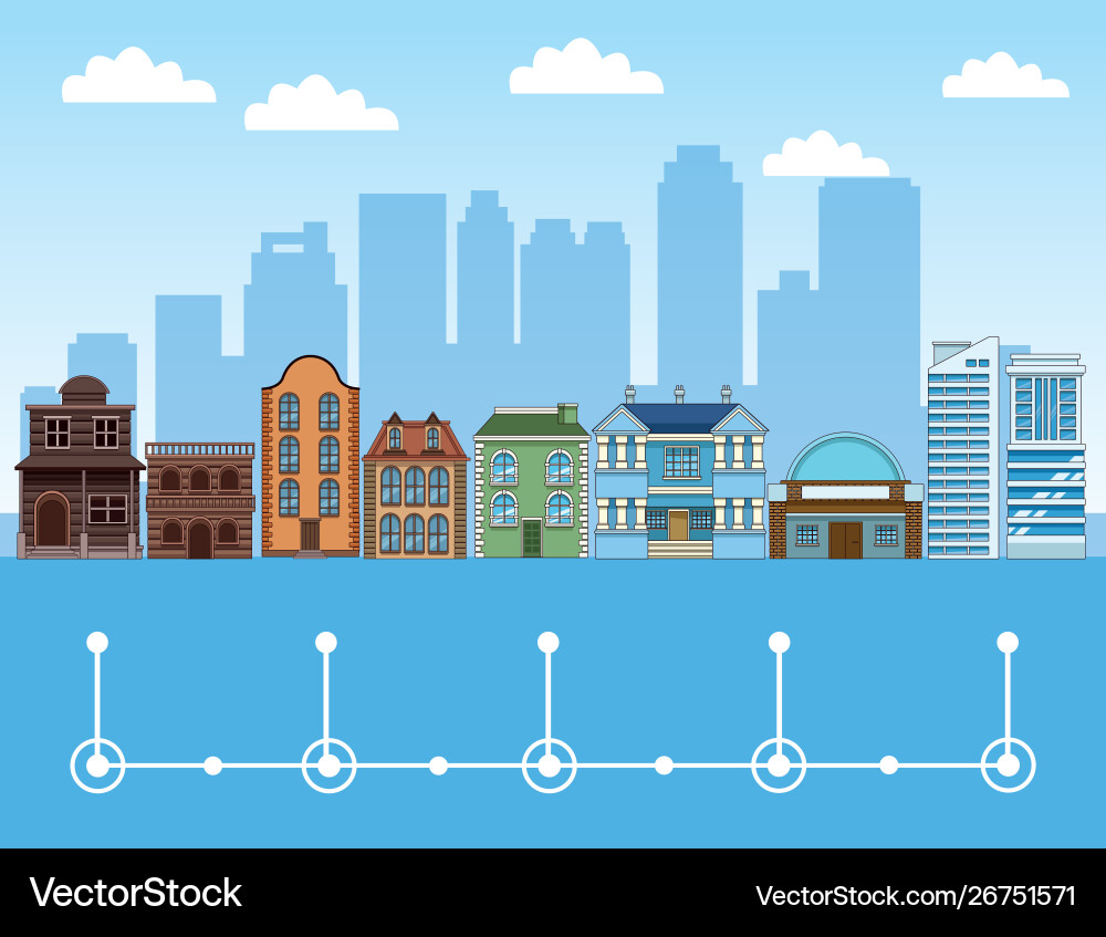 Building and architecture evolution Vector Image