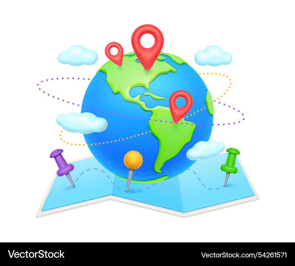 Cartography navigation map connected gps points Cartography navigation map connected gps points vector image