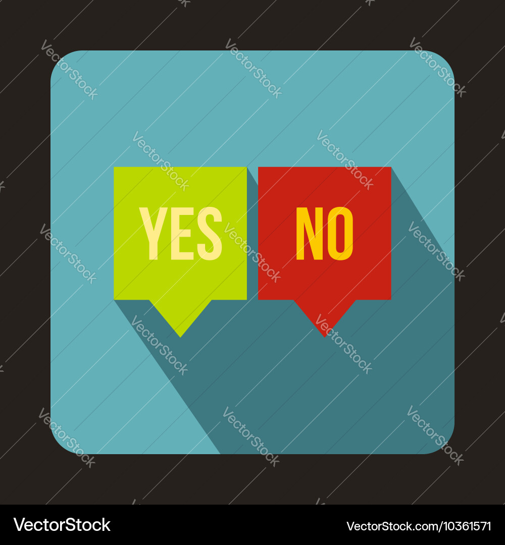 Check mark in speech bubbles icon flat style vector image
