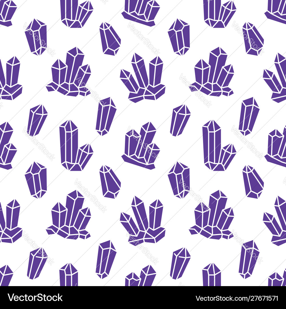 Crystal seamless pattern with line gemstone icons Crystal seamless pattern with line gemstone icons Vector Image
