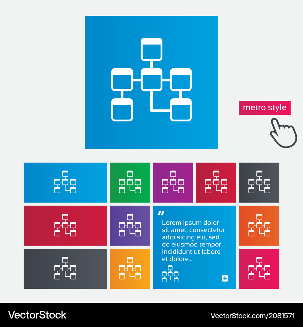 Database sign icon relational schema vector image