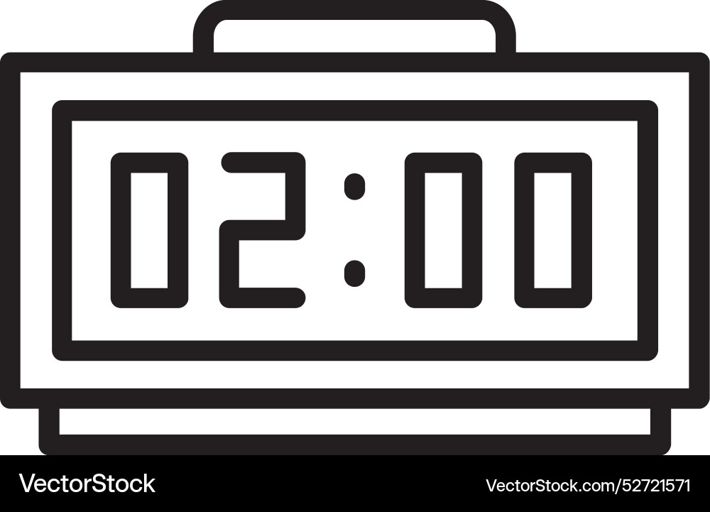 Digital clock line icon design Vector Image