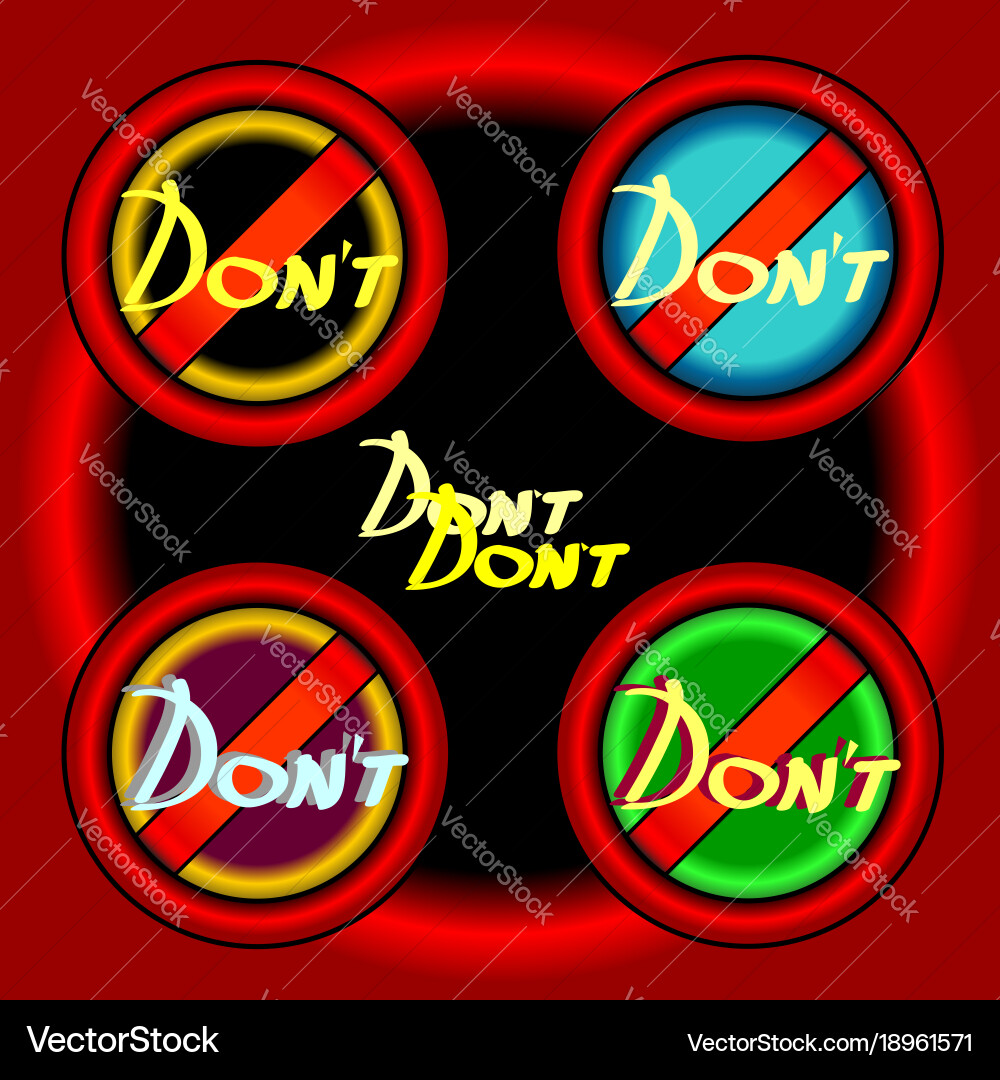 Dont push button key computer stop vector image