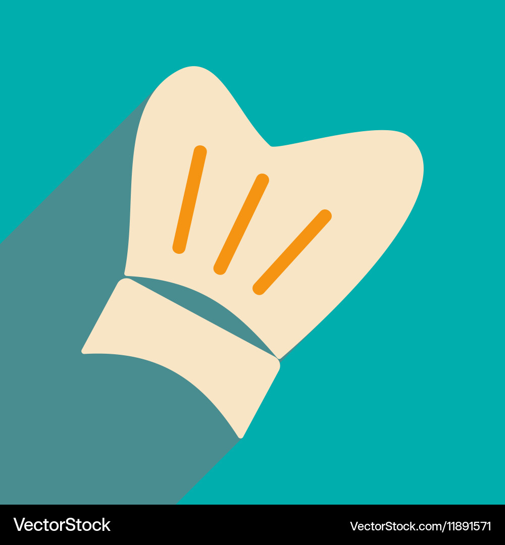 Flat with shadow icon and mobile application chef Vector Image