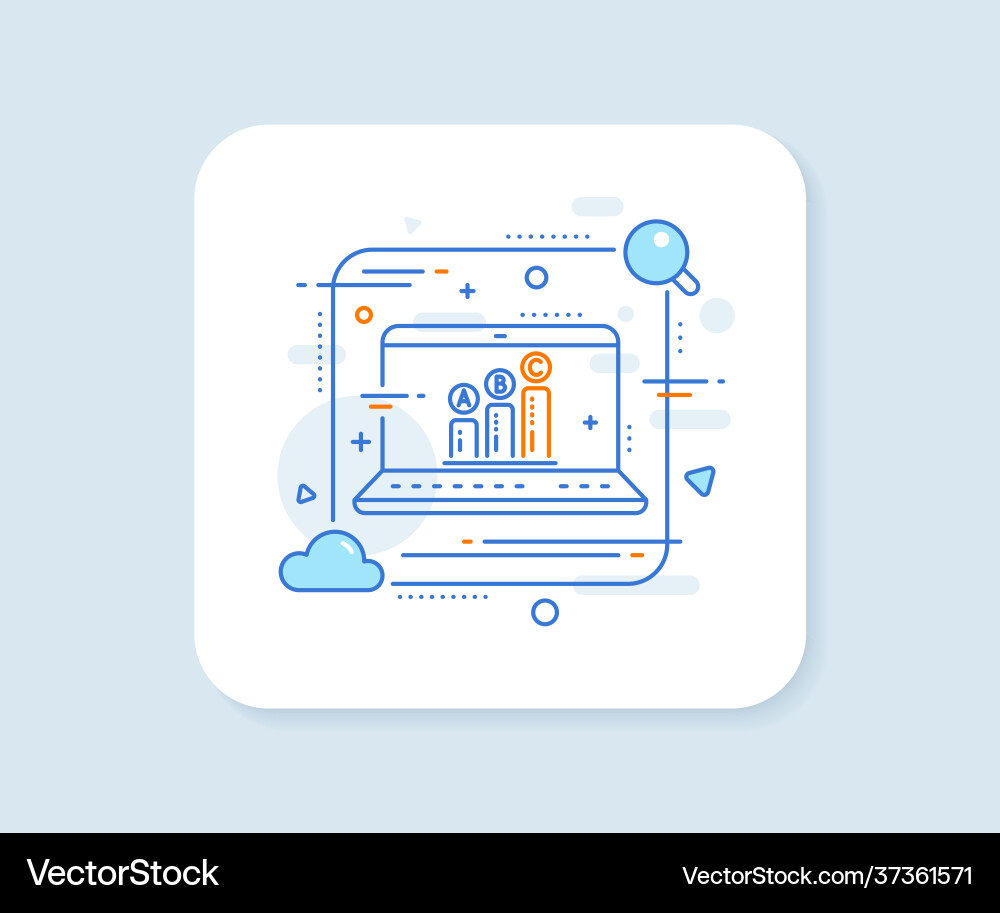 Graph line icon column chart sign Vector Image