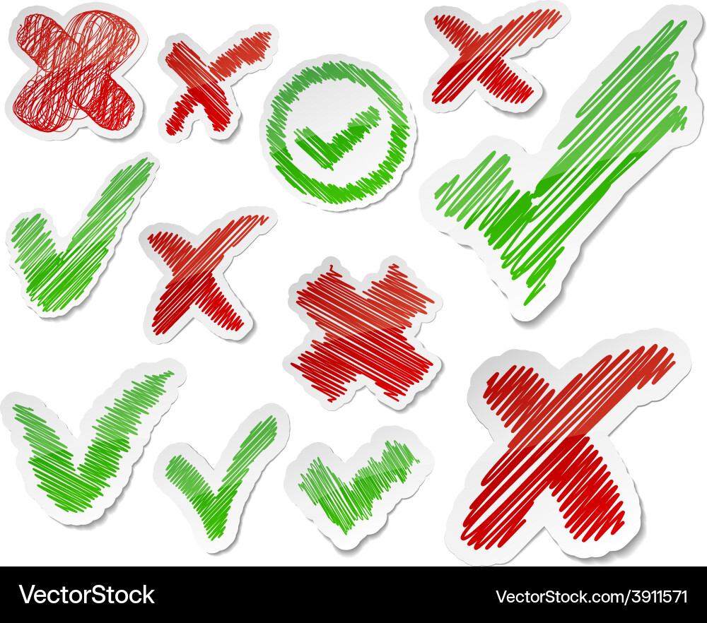 Hand drawn validation set Vector Image