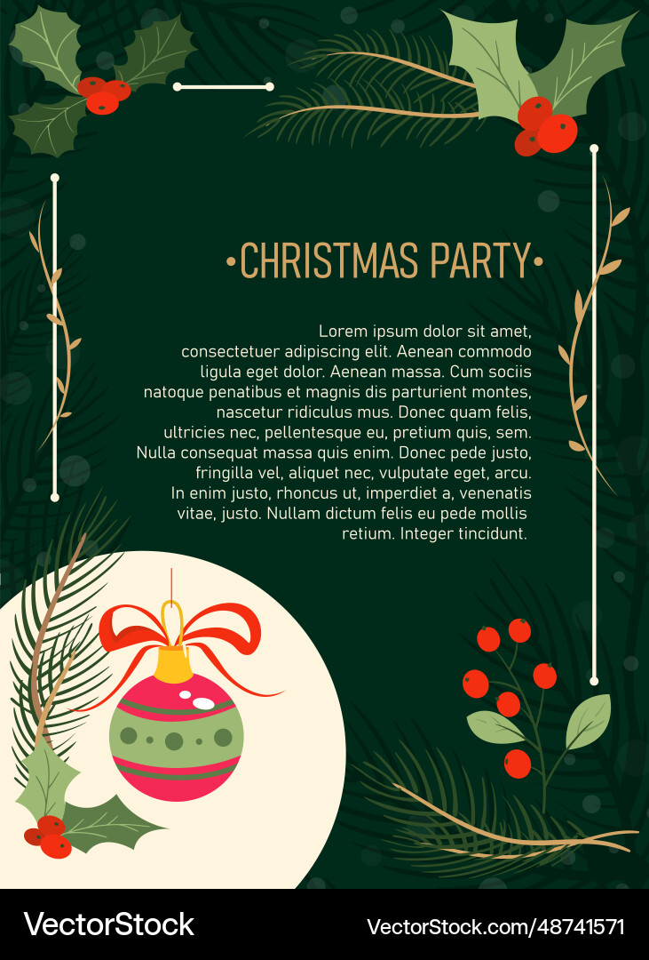 Merry christmas party invitation Merry christmas party invitation vector image