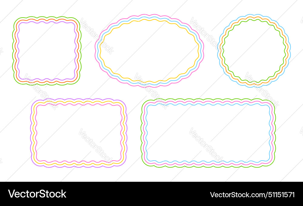 Set of square oval circle and rectangle frames Set of square oval circle and rectangle frames vector image