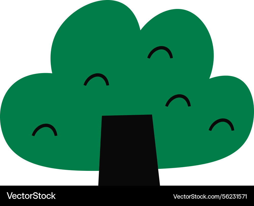 Smiling tree with simple shapes Vector Image