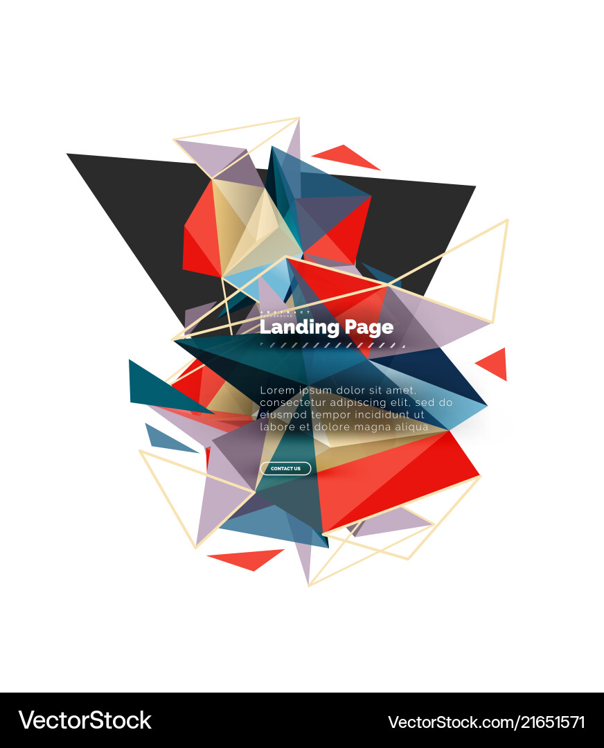 Triangular design abstract background landing Vector Image