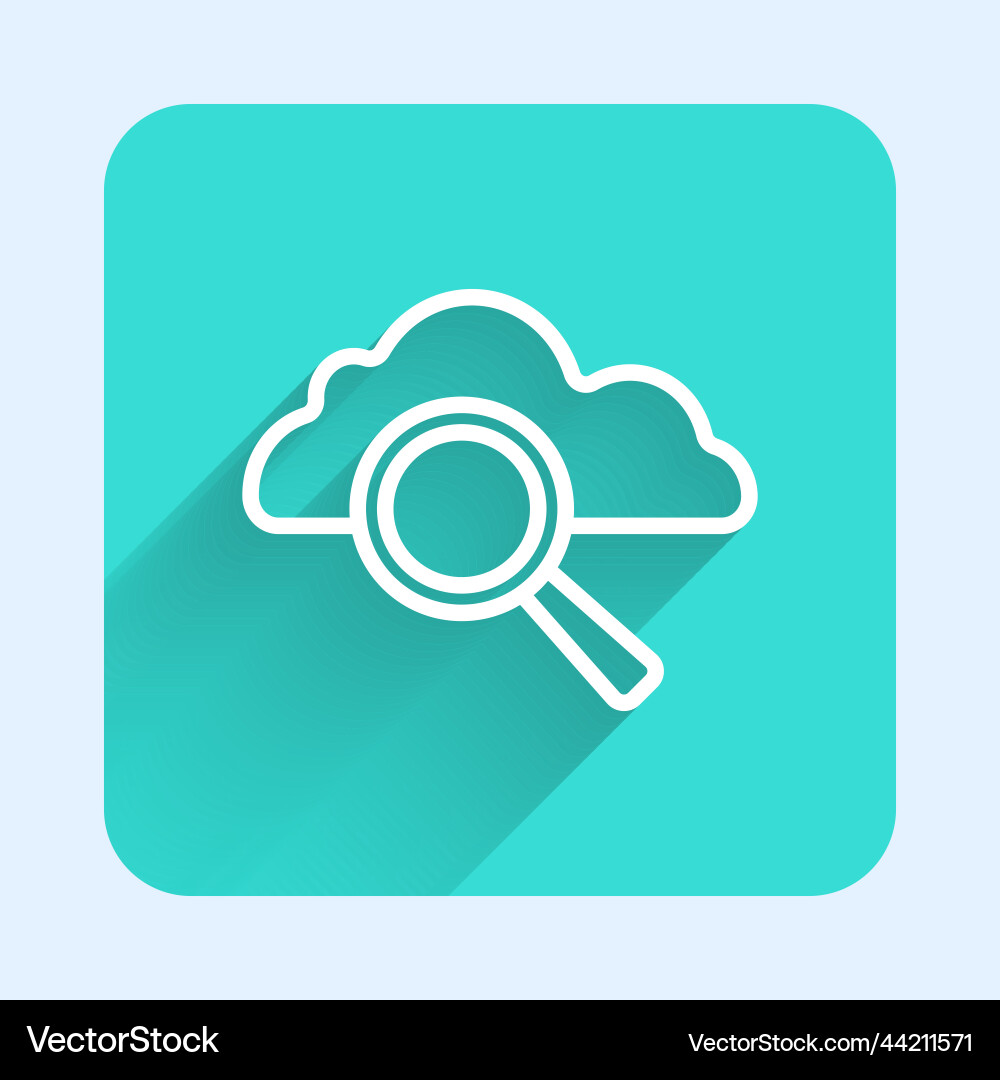 White line search cloud computing icon isolated White line search cloud computing icon isolated vector image