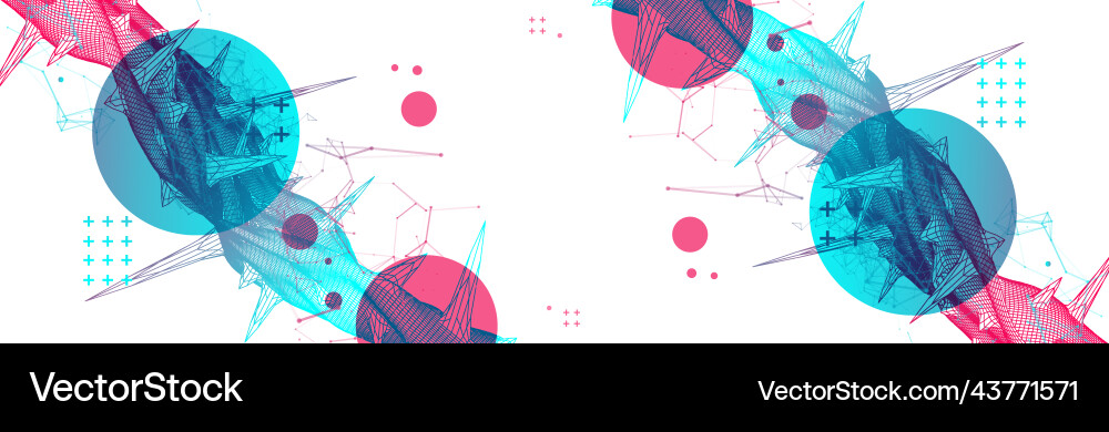 Wireframe science background with plexus effect Wireframe science background with plexus effect vector image