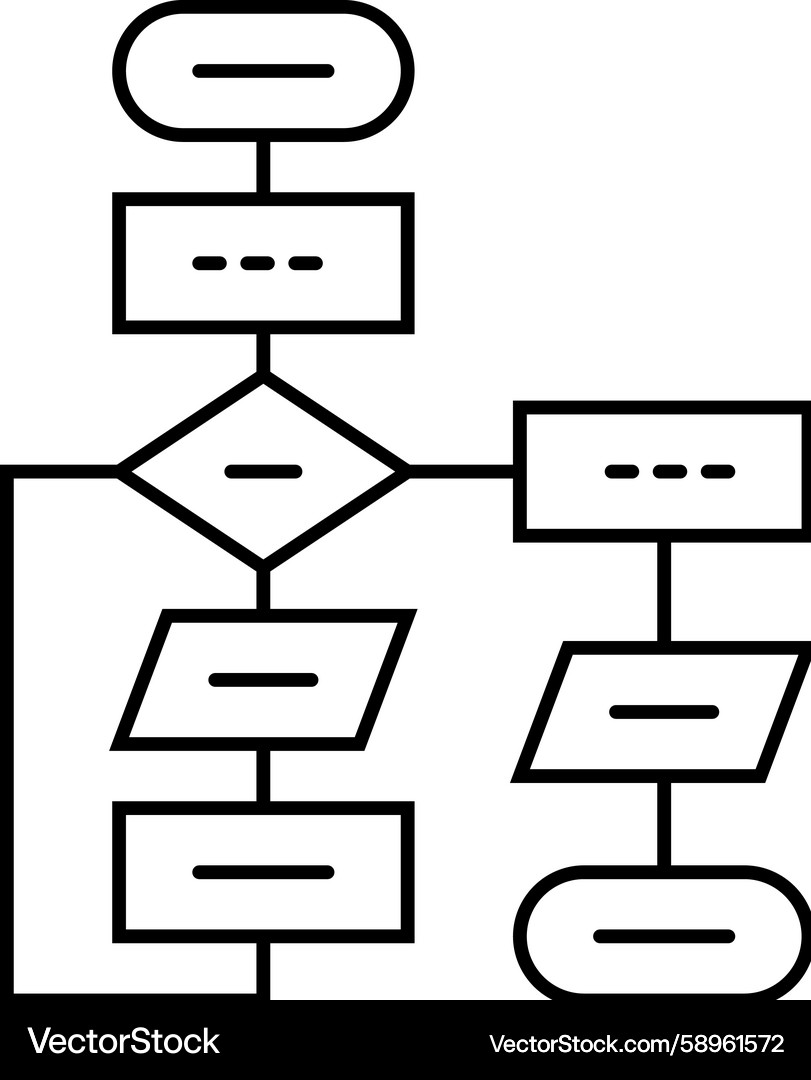 AI Algorithm Flowchart Icon Vektorbild