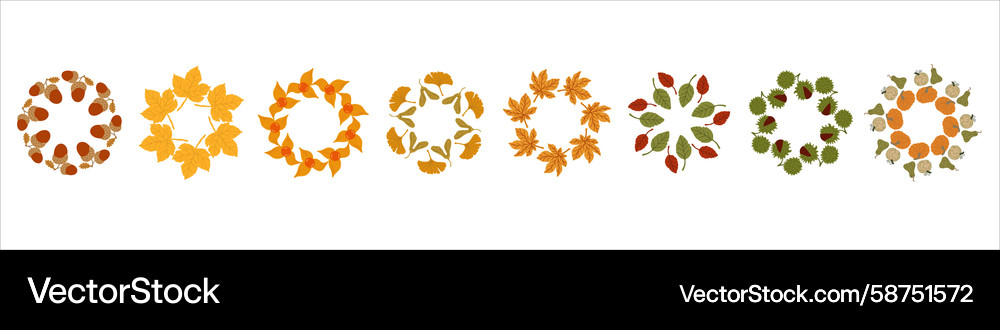 Autumn Border Frame - Foxes & Pumpkins Vector Image